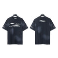 Trendy American Retro H Hell Star Series Printed T Shirt