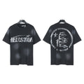 Trendy American Retro H Hell Star Series Printed T Shirt