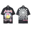 Trendy American Retro H Hell Star Series Printed T Shirt
