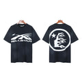 Trendy American Retro H Hell Star Series Printed T Shirt