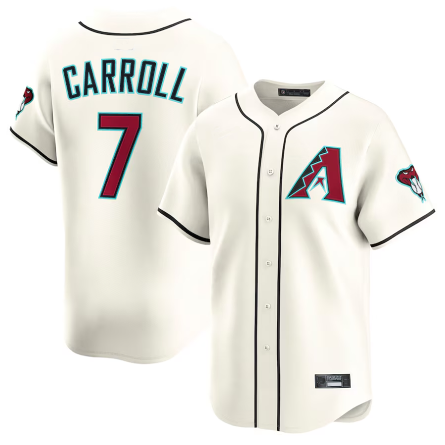 Leonaf A.Diamondbacks #7 Corbin Carroll Player Cream Limited American Personalized Stitched Jerseys