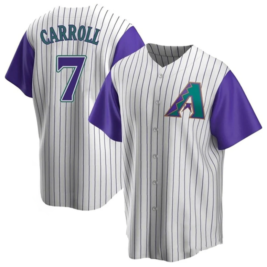 Leonaf A.Diamondbacks #7 Corbin Carroll Player Cream Throwback Cooperstown Limited Personalized Stitched Jerseys