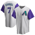 Leonaf A.Diamondbacks #7 Corbin Carroll Player Cream Throwback Cooperstown Limited Personalized Stitched Jerseys