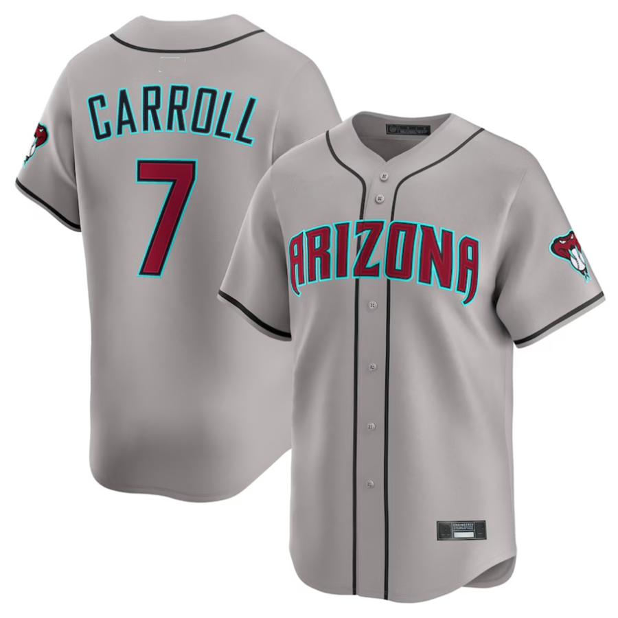 Leonaf A.Diamondbacks #7 Corbin Carroll Player Gray Limited American Personalized Stitched Jerseys