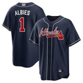 Leonaf A.Braves #1 Ozzie Albies Player Navy Alternate Stitched Jerseys