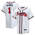 Leonaf A.Braves #1 Ozzie Albies Player White Alternate Stitched Jerseys