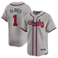 Leonaf A.Braves #1 Ozzie Albies Player Gray Vapor Premier City Connect Premium Stitched Jerseys