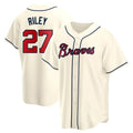 Leonaf A.Braves #27 Austin Riley Player Cream Replica Alternate Stitched Jerseys