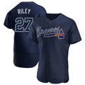 Leonaf A.Braves #27 Austin Riley Player Navy Authentic Alternate Team Stitched Jerseys
