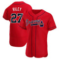 Leonaf A.Braves #27 Austin Riley Player Red Authentic Alternate Stitched Jerseys