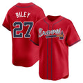 Leonaf A.Braves #27 Austin Riley Player Red Limited Alternate Stitched Jerseys