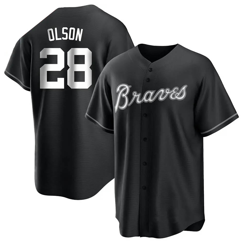 Leonaf A.Braves #28 Matt Olson Player Black&Gold Replica en Alternate Stitched Jerseys