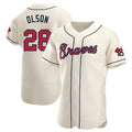 Leonaf A.Braves #28 Matt Olson Player Cream Authentic Alternate Stitched Jerseys