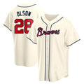 Leonaf A.Braves #28 Matt Olson Player Cream Replica Alternate Stitched Jerseys