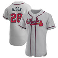 Leonaf A.Braves #28 Matt Olson Player Gray Authentic Road Stitched Jerseys