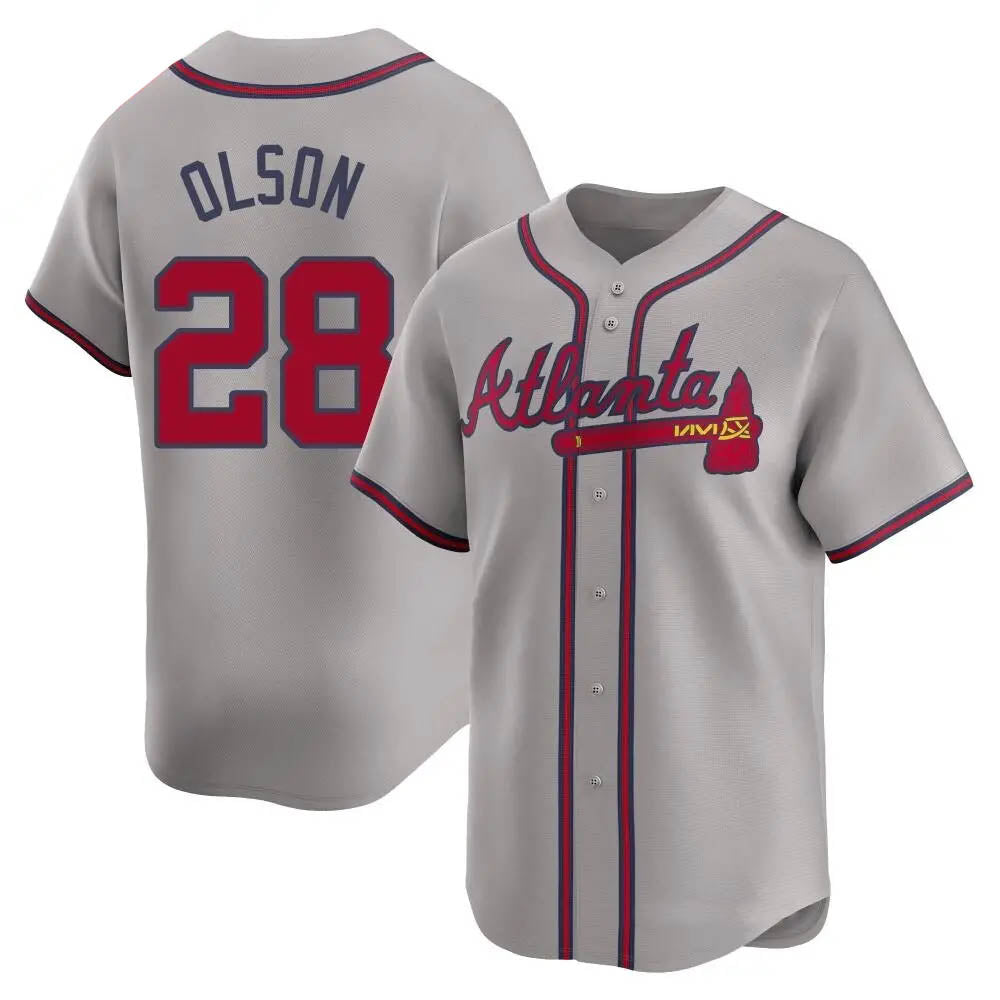 Leonaf A.Braves #28 Matt Olson Player Gray Limited Away Stitched Jerseys