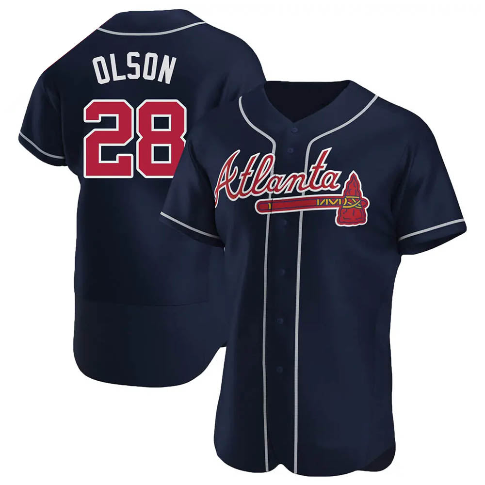 Leonaf A.Braves #28 Matt Olson Player Navy Authentic Alternate Stitched Jerseys