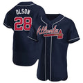 Leonaf A.Braves #28 Matt Olson Player Navy Authentic Alternate Stitched Jerseys