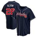 Leonaf A.Braves #28 Matt Olson Player Navy Replica Alternate Stitched Jerseys