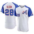Leonaf A.Braves #28 Matt Olson Player White Authentic City Connect Stitched Jerseys