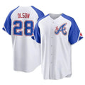 Leonaf A.Braves #28 Matt Olson Player White Replica City Connect Stitched Jerseys