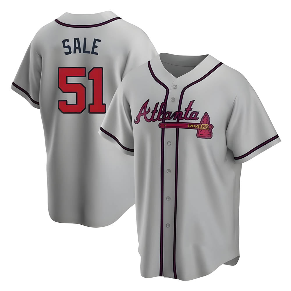 Leonaf A.Braves #51 Chris Sale Player Gray City Connect Stitched Jerseys