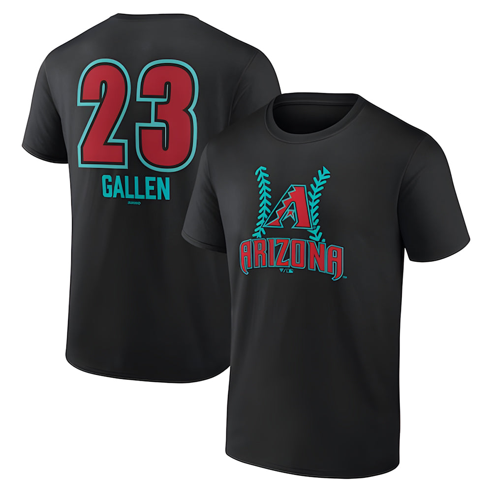 Leonaf A.Diamondbacks #23 Zac Gallen Player Black Fuse City Connect round collar T shirt Stitched Jerseys