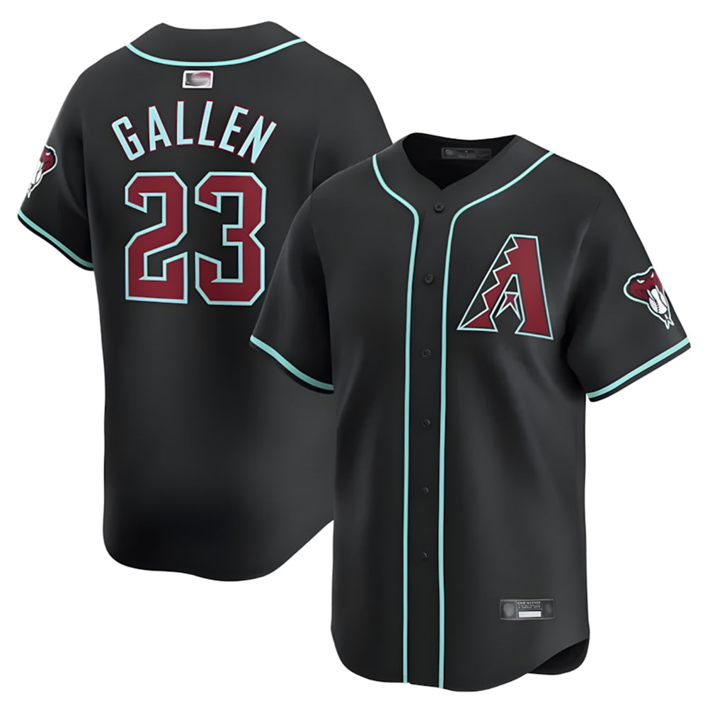 Leonaf A.Diamondbacks #23 Zac Gallen Player Black Replica Game Stitched Jerseys