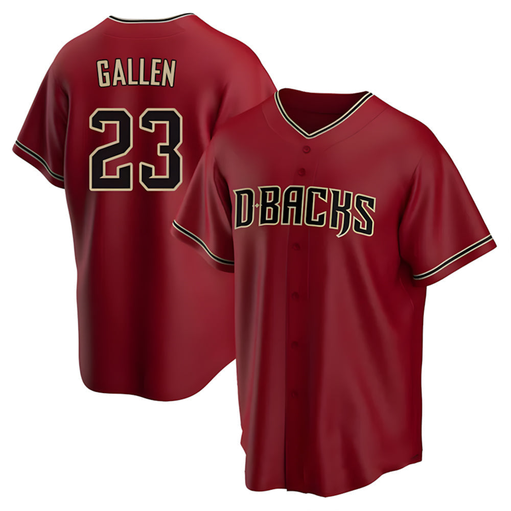 Leonaf A.Diamondbacks #23 Zac Gallen Player Red Replica Game Stitched Jerseys