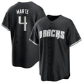 Leonaf A.Diamondbacks #4 Ketel Marte Player Black Pointed collar Replica Game Stitched Jerseys