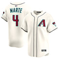 Leonaf A.Diamondbacks #4 Ketel Marte Player Cream Limited Stitched Jerseys