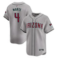 Leonaf A.Diamondbacks #4 Ketel Marte Player Gray Replica Game Stitched Jerseys