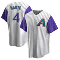 Leonaf A.Diamondbacks #4 Ketel Marte Player White-Purple Limited Stitched Jerseys