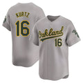 Leonaf Athletics #16 Nick Kurtz Player Grey Home Limited Stitched Jerseys