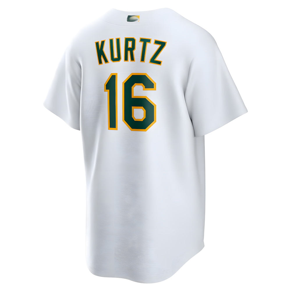Leonaf Athletics #16 Nick Kurtz Player White Home Game Stitched Jerseys