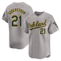 Leonaf Athletics #21 Tyler Soderstrom Player Gray Limited Away Stitched Jersey