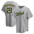 Leonaf Athletics #21 Tyler Soderstrom Player Gray Replica Road Stitched Jersey