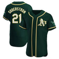 Leonaf Athletics #21 Tyler Soderstrom Player Green Authentic Alternate Stitched Jersey