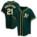 Leonaf Athletics #21 Tyler Soderstrom Player Green Replica Alternate Stitched Jersey
