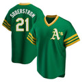 Leonaf Athletics #21 Tyler Soderstrom Player Green Replica Cooperstown Collection Stitched Jersey