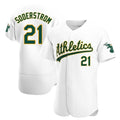 Leonaf Athletics #21 Tyler Soderstrom Player White Authentic Home Stitched Jersey