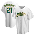 Leonaf Athletics #21 Tyler Soderstrom Player White Replica Home Stitched Jersey