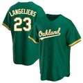 Leonaf Athletics #23 Shea Langeliers Player Green Replica Kelly Alternate Stitched Jerseys
