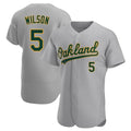Leonaf Athletics #5 Jacob Wilson Gray Authentic Road Stitched Jersey