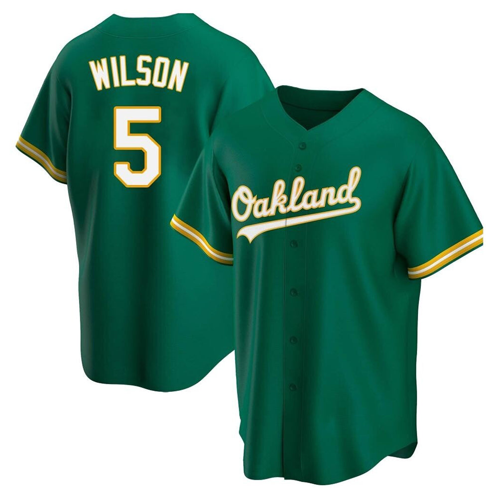 Leonaf Athletics #5 Jacob Wilson Green Kelly Alternate Stitched Jersey