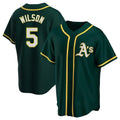 Leonaf Athletics #5 Jacob Wilson Green Replica Alternate Stitched Jersey