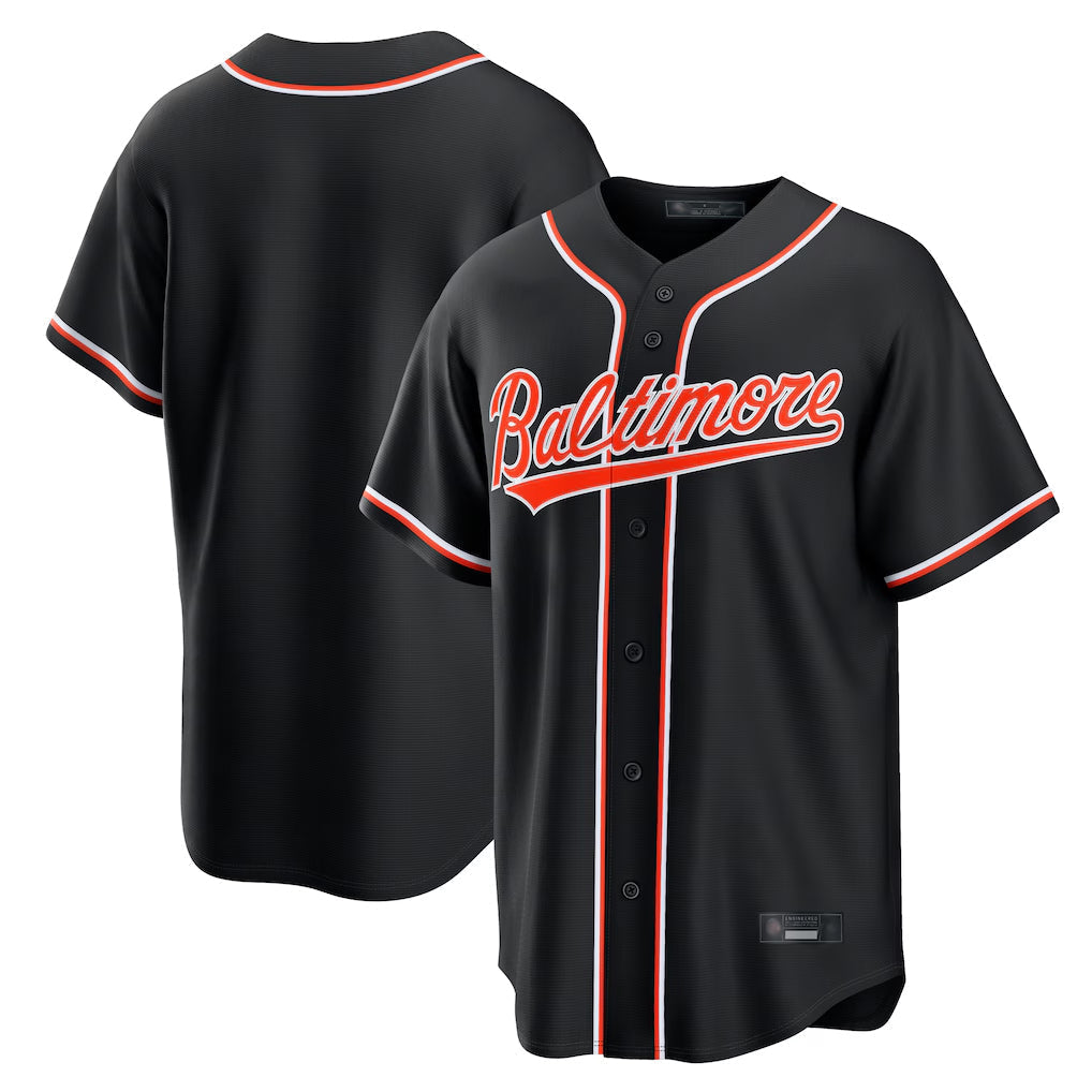 Leonaf B.Orioles Black Out Fashion Home Game Blank Player Stitched Jerseys