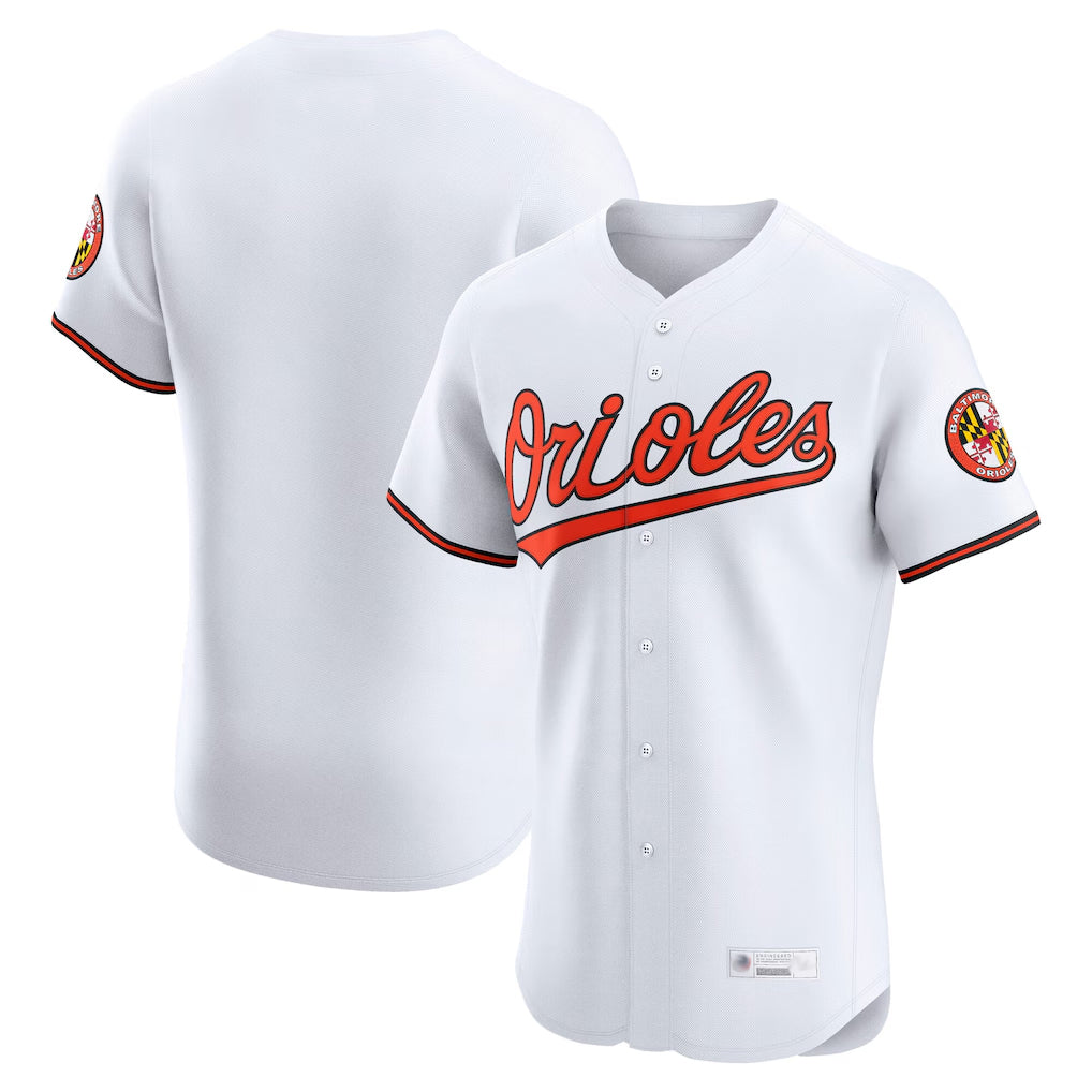 Leonaf B.Orioles White Limited Elite Home Game Blank Player Stitched Jerseys