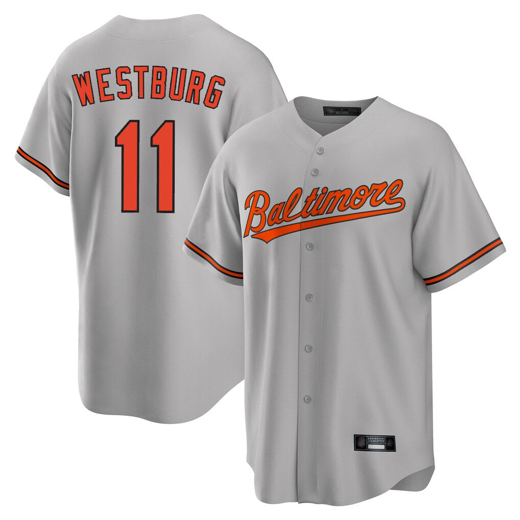 Leonaf B.Orioles #11 Jordan Westburg Player Gray Home Game Stitched Jerseys
