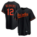 Leonaf B.Orioles #12 Dylan Beavers Player Black Home Game Stitched Jerseys